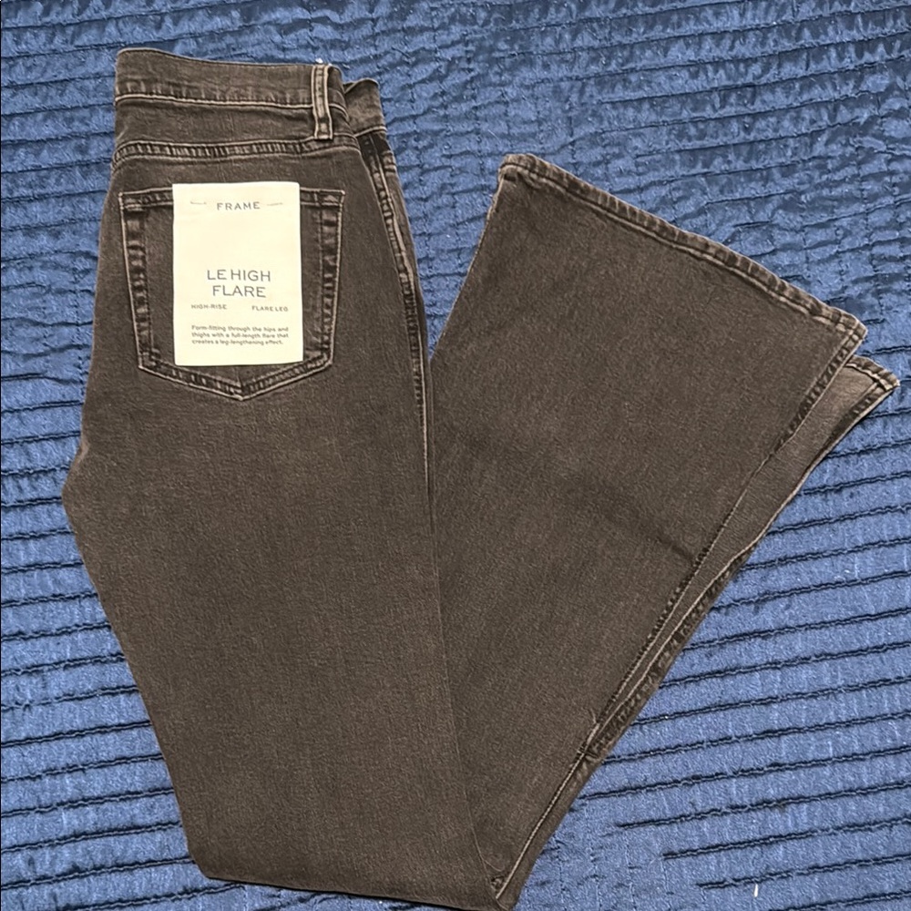 Frame Denim Gray Flare Wide Leg Jeans